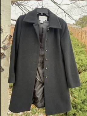 Chadwicks Black 3/4-Length Tailored Y2K Wool Coat great condition womens size 4